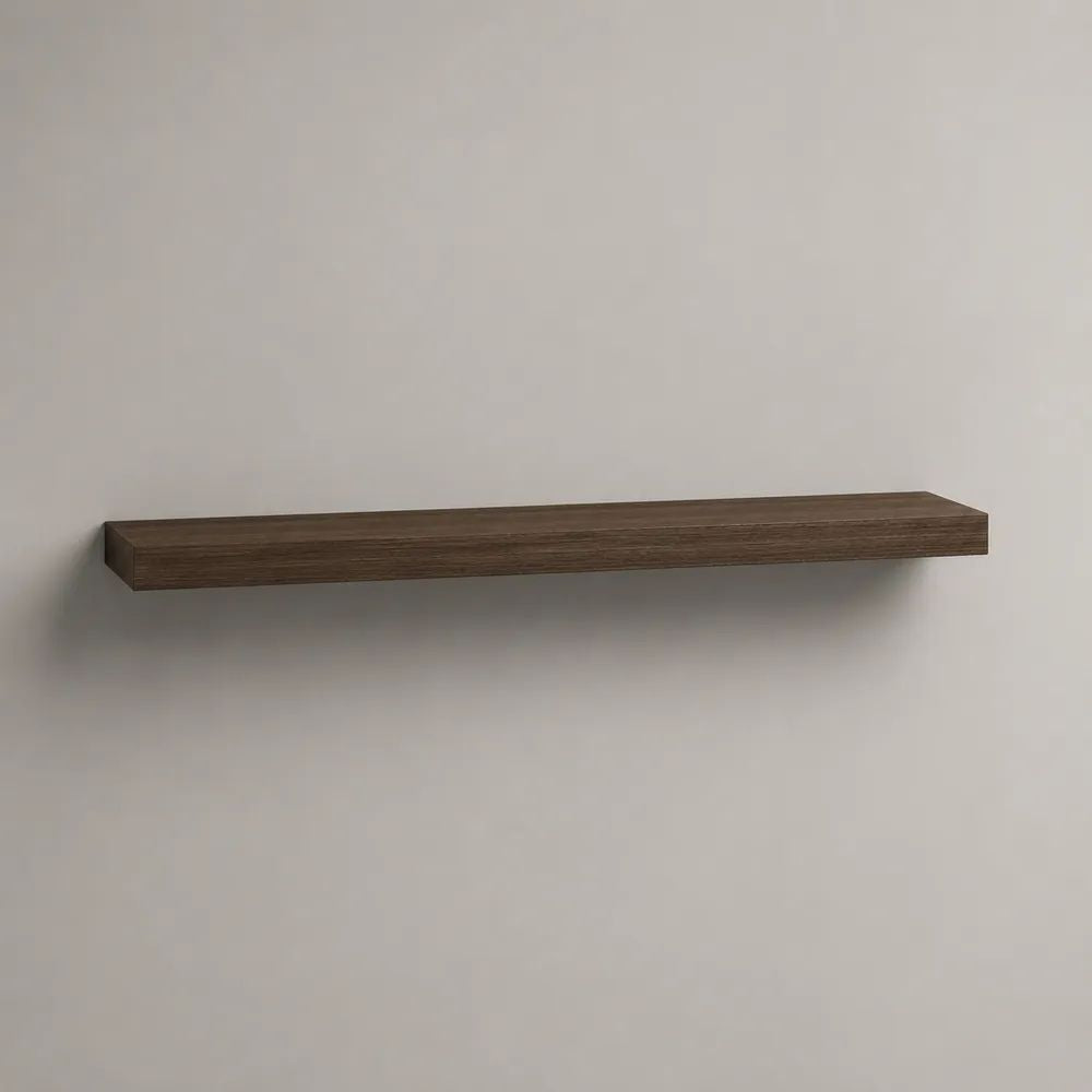 Mensola da parete sospesa rettangolare marrone noce in MDF melaminico, 80 × 20 × 3,8 cm