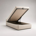 Letto matrimoniale contenitore beige e antracite 172 x 214 x 100 cm, rete a doghe, per materasso 160 x 200 cm