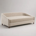 Letto singolo contenitore imbottito in velluto beige 90 x 200 cm con schienale e braccioli