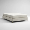 Letto matrimoniale imbottito con materasso a molle insacchettate, bianco avorio, 160 × 200 cm